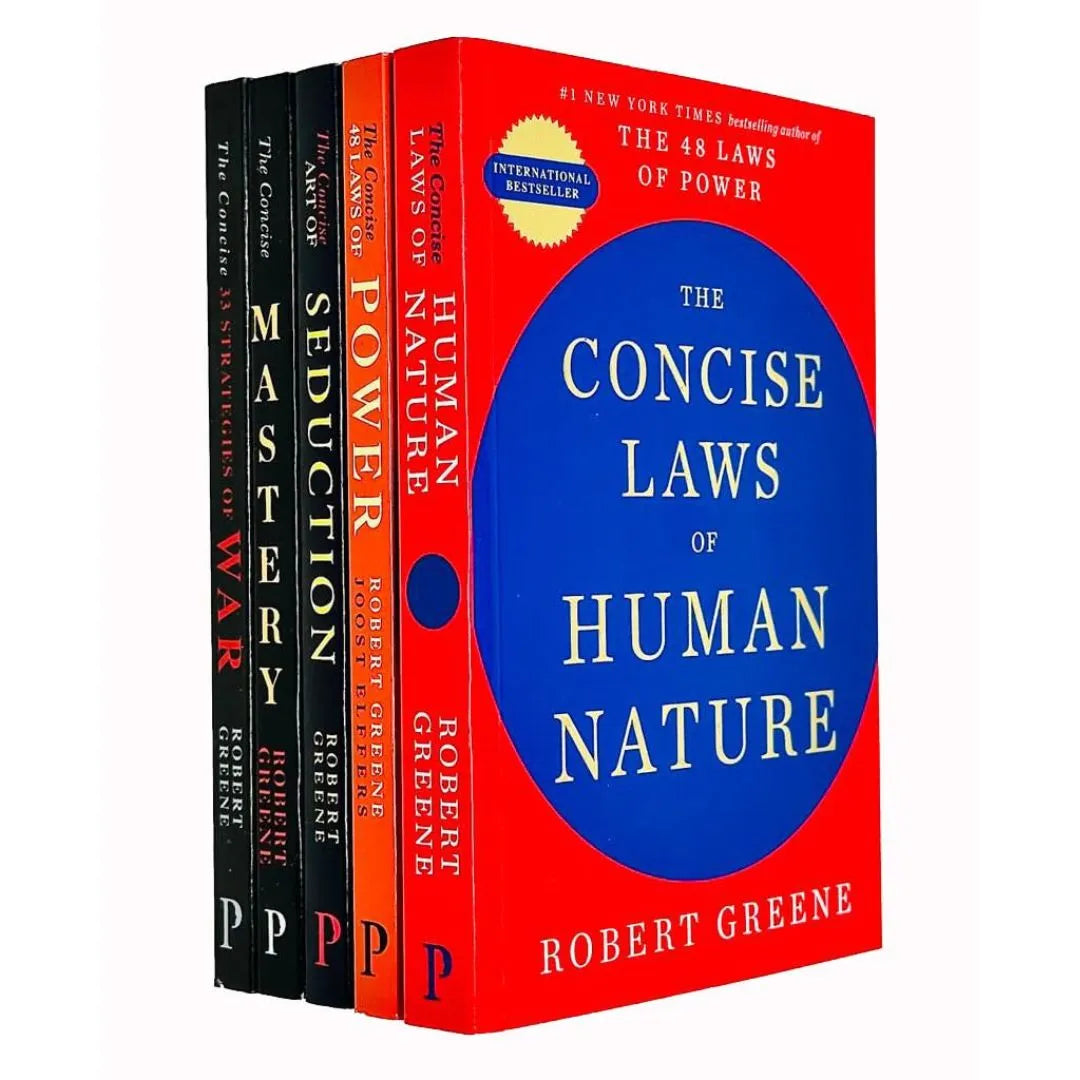 The Modern Machiavellian Series 5 Books Collection Set By Robert Greene (The Concise Laws Of Human Nature, The Concise 48 Laws Of Power, The Concise Art Of Seduction, The Concise Mastery & The Concise 33 Strategies Of War)